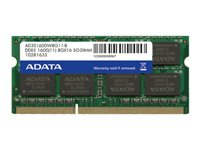 ADATA Premier Series - DDR3L - modul - 8 GB - SO DIMM 204-pin - 1600 MHz / PC3L-12800 - ej buffrad ADDS1600W8G11-S