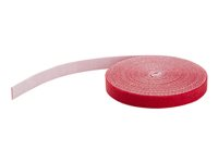 StarTech.com 50ft Hook and Loop Roll, Cut-to-Size Reusable Cable Ties, Bulk Industrial Wire Fastener Tape / Adjustable Fabric Wraps Red / Resuable Self Gripping Cable Management Straps - Adjustable Loop Ties (HKLP50RD) - kardborrefäste HKLP50RD