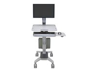 Ergotron WorkFit-C Single LD Sit-Stand Workstation vagn - för LCD-skärm/tangentbord/mus/portföljdator - grå 24-198-055