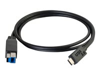 C2G 1m USB 3.1 Gen 1 USB Type C to USB B Cable M/M - USB C Cable Black - USB typ C-kabel - USB Type B till 24 pin USB-C - 1 m 88865