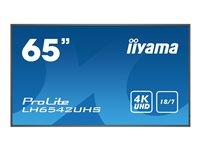 iiyama ProLite LH6542UHS-B3 65" Klass (64.5" visbar) LED-bakgrundsbelyst LCD-skärm - 4K - för digital skyltning LH6542UHS-B3