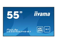 iiyama ProLite LE5540UHS-B1 55" Klass (54.6" visbar) LED-bakgrundsbelyst LCD-skärm - 4K - för digital skyltning LE5540UHS-B1