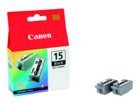 Canon BCI-15 - 2-pack - svart - original - bläcktank 8190A002