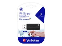 Verbatim PinStripe USB Drive - USB flash-enhet - 8 GB 49062