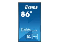 iiyama ProLite LH8642UHS-B3 86" Klass (85.6" visbar) LED-bakgrundsbelyst LCD-skärm - 4K - för digital skyltning LH8642UHS-B3