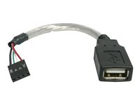 StarTech.com 15 cm USB 2.0-kabel - USB A-hona till USB-moderkorthuvud med 4 stift F/F - USB-kabel - USB till 4 stifts USB 2.0-rubrik - 15 cm USBMBADAPT