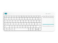 Logitech Wireless Touch Keyboard K400 Plus - tangentbord - USA, internationellt - vit Inmatningsenhet 920-007146