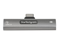 StarTech.com USB-C-ljud- och -laddningsadapter - USB-C-ljudadapter med USB-C-hörlurs-/headsetport och 60 W USB Type-C Power Delivery Pass-through-laddare - För telefon/surfplatta/bärbar dator med USB-C - dockningsstation - USB-C CDP2CAPDM