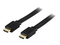 DELTACO HDMI-1020F - HDMI-kabel med Ethernet - 2 m HDMI-1020F