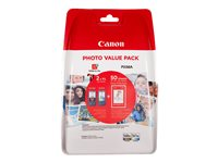 Canon PG-560XL/CL-561XL Photo Value Pack - 2-pack - Lång livslängd - svart, färg (cyan, magenta, gul) - original - blank - 50 ark - 100 x 150 mm - bläckpatron/papperssats 3712C004