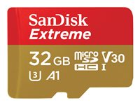 SanDisk Extreme - flash-minneskort - 32 GB - microSDHC UHS-I SDSQXAF-032G-GN6GN