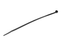 StarTech.com 20cm(8") Cable Ties, 4mm(1/8") wide, 55mm(2-1/8") Bundle Diameter, 22kg(50lb) Tensile Strength, Nylon Self Locking Zip Ties with Curved Tip, 94V-2/UL Listed, 100 Pack, Black - Nylon 66 Plastic - TAA (CBMZT8B) - kabelsamlare - TAA-kompatibel CBMZT8B