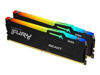 Kingston FURY Beast RGB - DDR5 - sats - 16 GB: 2 x 8 GB - DIMM 288-pin - 5600 MHz / PC5-44800 - ej buffrad KF556C36BBEAK2-16