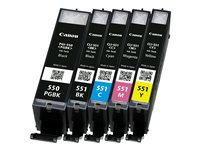 Canon PGI-550/CLI-551 PGBK/BK/C/M/Y Multi Pack - 5-pack - svart, gul, cyan, magenta - original - bläcktank 6509B013