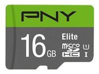 PNY Elite - flash-minneskort - 16 GB - microSDHC UHS-I P-SDU16GU185GW-GE