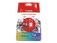Canon PG-540L/CL-541XL Photo Value Pack - 2-pack - Lång livslängd - svart, färg (cyan, magenta, gul) - original - blank - bläckbehållare / papperspaket 5224B005