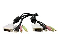 StarTech.com 4-in-1 Cable for KVMs with Dual Link DVI and USB - Audio & Microphone Cables Built-in - 6ft (2m) (DVID4N1USB6) - kabel för tangentbord/mus/video/ljud - 1.8 m DVID4N1USB6