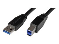StarTech.com Aktiv USB 3.0 USB-A till USB-B-kabel - 10 m - USB-kabel - USB Type B till USB typ A - 10 m USB3SAB10M