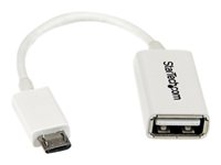 StarTech.com 12 cm vit Micro USB till USB OTG-värdadapter M/F - USB-adapter - USB till mikro-USB typ B - 12.7 cm UUSBOTGW