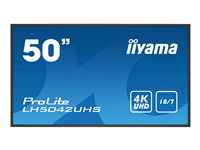 iiyama ProLite LH5042UHS-B3 50" Klass (49.5" visbar) LED-bakgrundsbelyst LCD-skärm - 4K - för digital skyltning LH5042UHS-B3