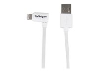 StarTech.com 1m 3 ft Angled Lightning to USB Cable - White - Angled Lightning Cable for iPhone / iPod / iPad - Apple MFi Certified (USBLT1MWR) - Lightning-kabel - Lightning / USB - 1 m USBLT1MWR