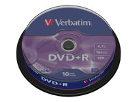 Verbatim DataLifePlus - DVD+R x 10 - 4.7 GB - lagringsmedier 43498