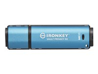 Kingston IronKey Vault Privacy 50 Series - USB flash-enhet - 64 GB - TAA-kompatibel IKVP50/64GB