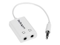 StarTech.com White Slim Mini Jack Headphone Splitter Cable Adapter - 3.5mm Audio Mini Stereo Y Splitter - 3.5mm Male to 2x 3.5mm Female (MUY1MFFADPW) - hörlursdelare - 15.23 cm MUY1MFFADPW