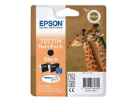 Epson T0711 Twin Pack - 2-pack - hög kapacitet - svart - original - bläckpatron C13T07114H10