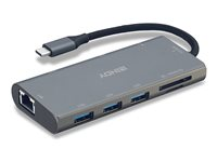 LINDY USB 3.1 Type C Multi-Port Converter - dockningsstation - USB-C - VGA, HDMI - 1GbE 43278