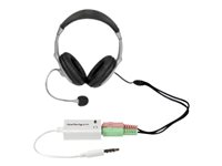 StarTech.com 4 Position Microphone and Headphone Splitter 3.5 mm 4 Pin / 4 Pole Mic and Audio Combo Splitter Cable (MUYHSMFFADW) - headset-delare - 15.25 cm MUYHSMFFADW