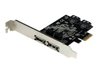 StarTech.com PCI Express SATA 6 Gbps eSATA-kontrollerkort med 2 portar - PCIe SATA III-kort med dubbla portar - 2 interna/2 externa - kontrollerkort - SATA 6Gb/s / eSATA 6Gb/s - PCIe x1 PEXESAT322I