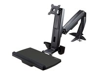 StarTech.com Sit Stand Monitor Arm, Desk Mount Adjustable Sit-Stand Workstation Arm for Single 34" VESA Mount Display, Ergonomic Articulating Standing Desk Converter with Keyboard Tray - Stand Up Office Desk (ARMSTSCP1) monteringssats - för bildskärm/tangentbord ARMSTSCP1