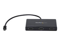 StarTech.com 3-ports multi-bildskärmsadapter - Mini DisplayPort till HDMI MST-hubb - Tredubbel 1080p eller dubbel 4K 30 Hz - Video-splitter för utökat skrivbordsläge endast i Windows stationära datorer - mDP 1.2 till 3x HDMI - video/audiosplitter - 3 portar MSTMDP123HD