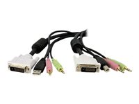 StarTech.com 1 5ft / 4m 4-in-1 USB Dual Link DVI-D KVM Switch Cable w/ Audio & Microphone (DVID4N1USB15) - kabel för tangentbord/mus/video/ljud - 4.6 m DVID4N1USB15