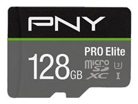 PNY PRO Elite - flash-minneskort - 128 GB - mikroSDXC UHS-I P-SDU128V31100PRO-GE