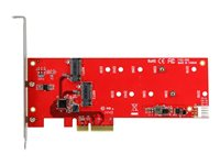 StarTech.com 2x M.2 SATA SSD Controller Card - PCIe - PCI Express M.2 SATA III Controller - NGFF Card Adapter (PEX2M2) - kontrollerkort - M.2 Card / SATA 6Gb/s - PCIe 2.0 x2 PEX2M2
