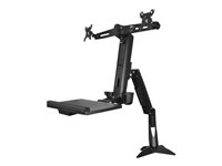 StarTech.com Sit Stand Dual Monitor Arm, Desk Mount Dual Computer Monitor Adjustable Standing Workstation for up to 24" Displays, VESA Ergonomic Stand Up Desk Converter with Keyboard Tray - Stand Up Office Desk (ARMSTSCP2) monteringssats - för 2 monitorer - svart - TAA-kompatibel ARMSTSCP2