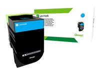 Lexmark - Cyan - original - tonerkassett - för Lexmark CX410de, CX410dte, CX410e, CX510de, CX510dhe, CX510dthe 80C2HCE