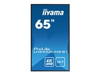 iiyama ProLite LH6552UHS-B1 65" Klass (64.5" visbar) LED-bakgrundsbelyst LCD-skärm - 4K - för digital skyltning LH6552UHS-B1