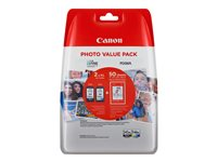 Canon PG-545 XL/CL-546XL Photo Value Pack - svart, gul, cyan, magenta, färg (cyan, magenta, gul) - original - bläckbehållare / papperspaket 8286B007