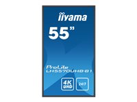 iiyama ProLite LH5570UHB-B1 55" Klass (54.6" visbar) LED-bakgrundsbelyst LCD-skärm - 4K - för digital skyltning LH5570UHB-B1