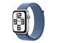 Apple Watch SE (GPS) 2a generation - silveraluminium - smart klocka med sportögla - winter blue - 32 GB MREF3KS/A
