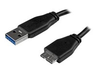 StarTech.com Slim Micro USB 3.0 kabel – 15 cm - USB-kabel - Micro-USB typ B till USB typ A - 15 cm USB3AUB15CMS