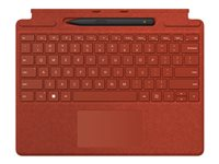 Microsoft Surface Pro Signature Keyboard - tangentbord - med pekplatta, accelerometer, Förvarings- och laddningsfack för Surface Slim Pen 2 - nordiskt (danska/finska/norska/svenska) - vallmoröd - med Slim Pen 2 Inmatningsenhet 8X8-00029
