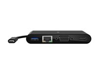 Belkin flerportsadapter - USB-C - VGA, HDMI - 1GbE AVC005BTBK