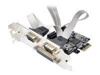 MicroConnect - parallellt/seriellt kort - PCIe 2.0 - parallell x 1 + seriell x 2 MC-PCIE-MCS1P2S