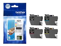 Brother LC421 Value Pack - 4-pack - svart, gul, cyan, magenta - original - bläckpatron LC421VALDR