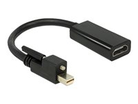 DeLOCK Adapter mini Displayport 1.2 male with screw > HDMI female 4K Active black - videokonverterare - Parade PS171 - svart 62640