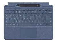 Microsoft Surface Pro Signature Keyboard - tangentbord - med pekplatta, accelerometer, Förvarings- och laddningsfack för Surface Slim Pen 2 - QWERTY - engelska - safir - med Slim Pen 2 8X8-00101